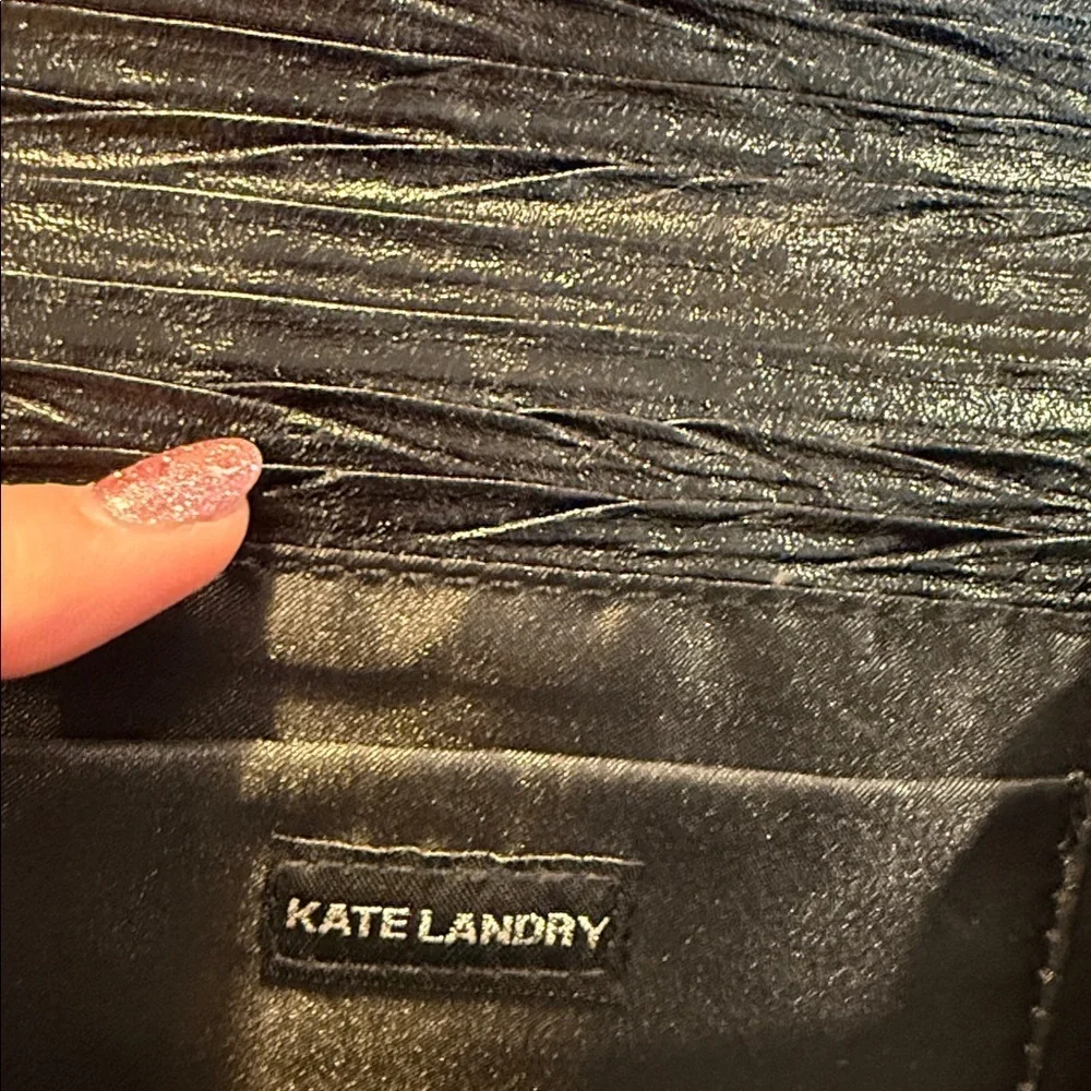 Kate Landry Black Evening Bag with Gold Chain NWT